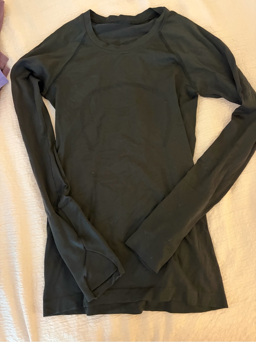 lululemon athletica long sleeve crew top in black